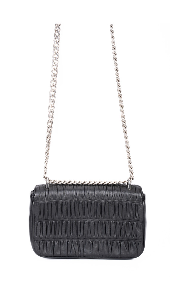Prada Gaufre Nappa Chain Shoulder Bag Black