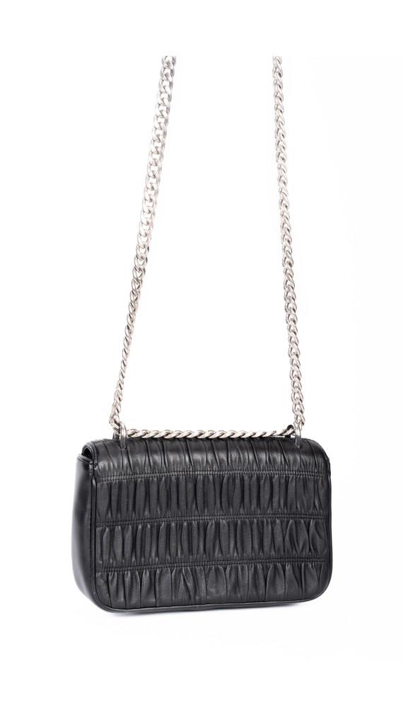 Prada Gaufre Nappa Chain Shoulder Bag Black