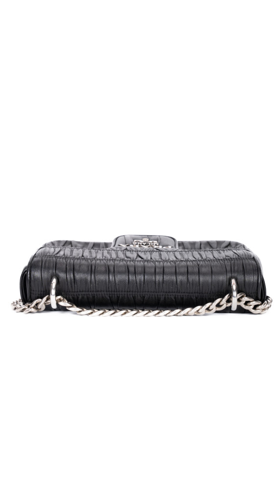 Prada Gaufre Nappa Chain Shoulder Bag Black