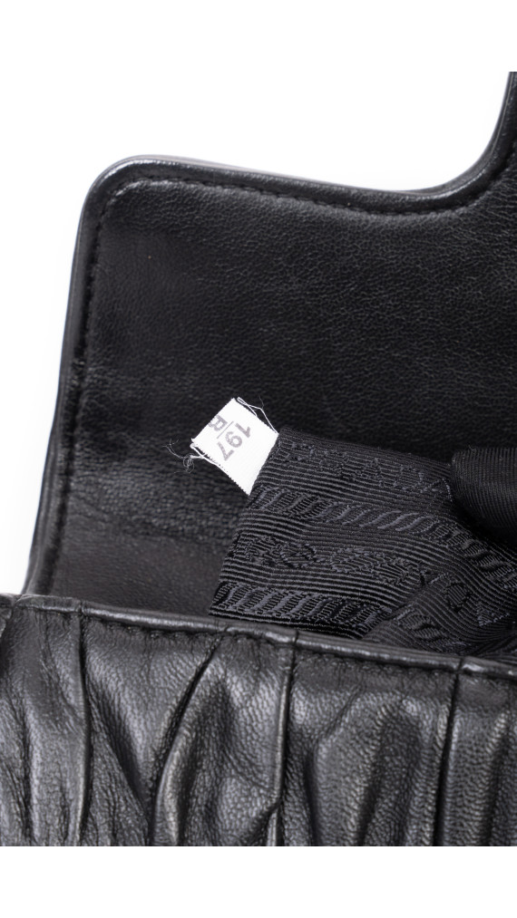 Prada Gaufre Nappa Chain Shoulder Bag Black