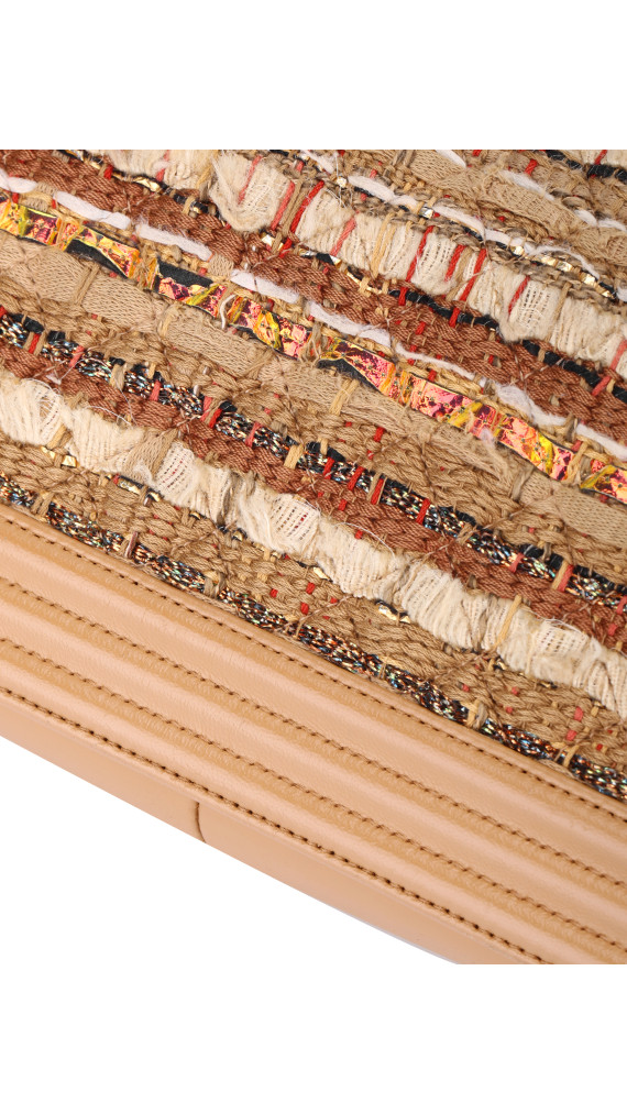 Chanel Boy Bag Medium Beige Leather & Tweed