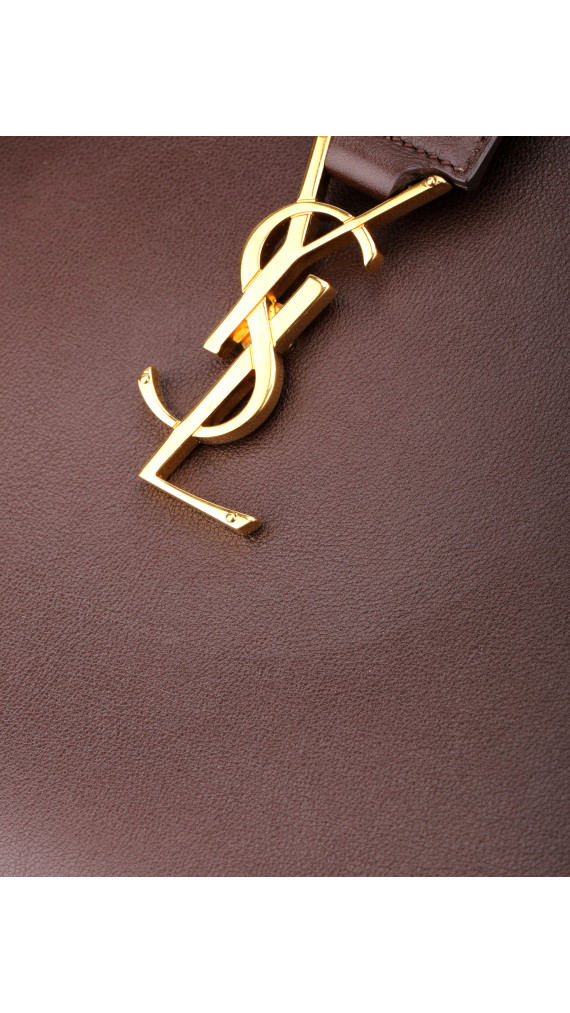 Saint Laurent Cabas Bag i Brun Skinn