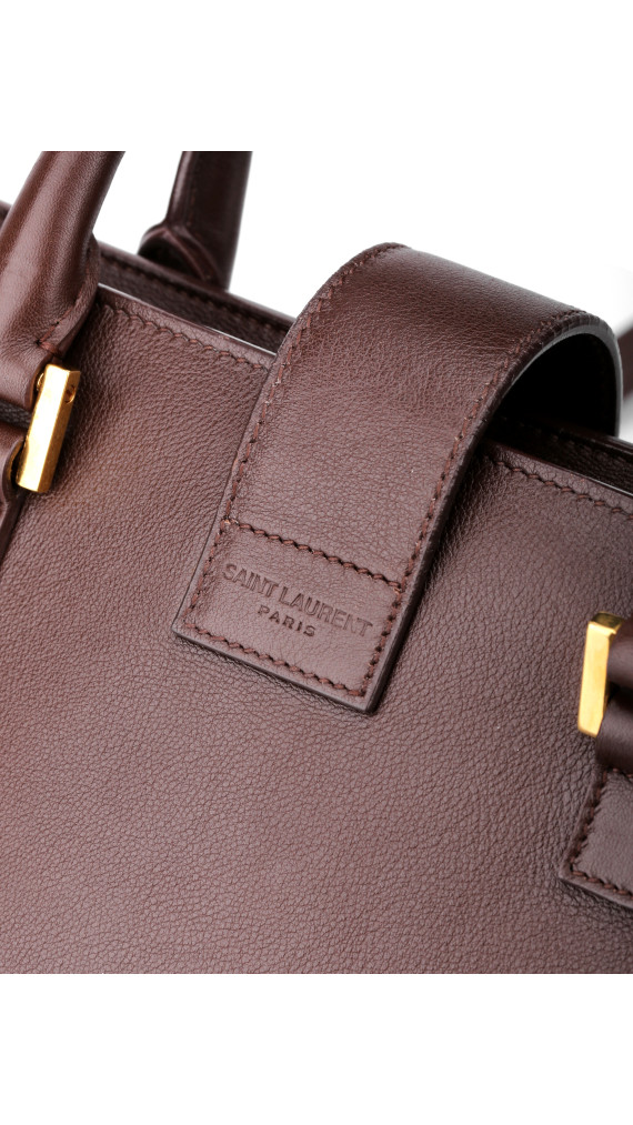 Saint Laurent Cabas Bag i Brun Skinn