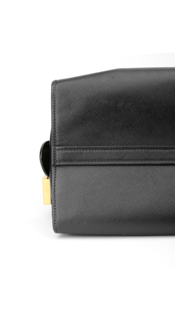 Prada Lux Tote Bag i Svart Skinn