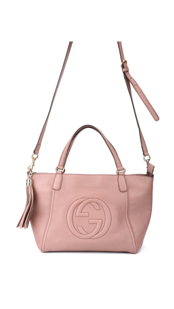 Gucci Soho Tote Bag i Rosa Skinn