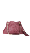 Gucci Soho Chain Tote Bag i Burgunder Skinn