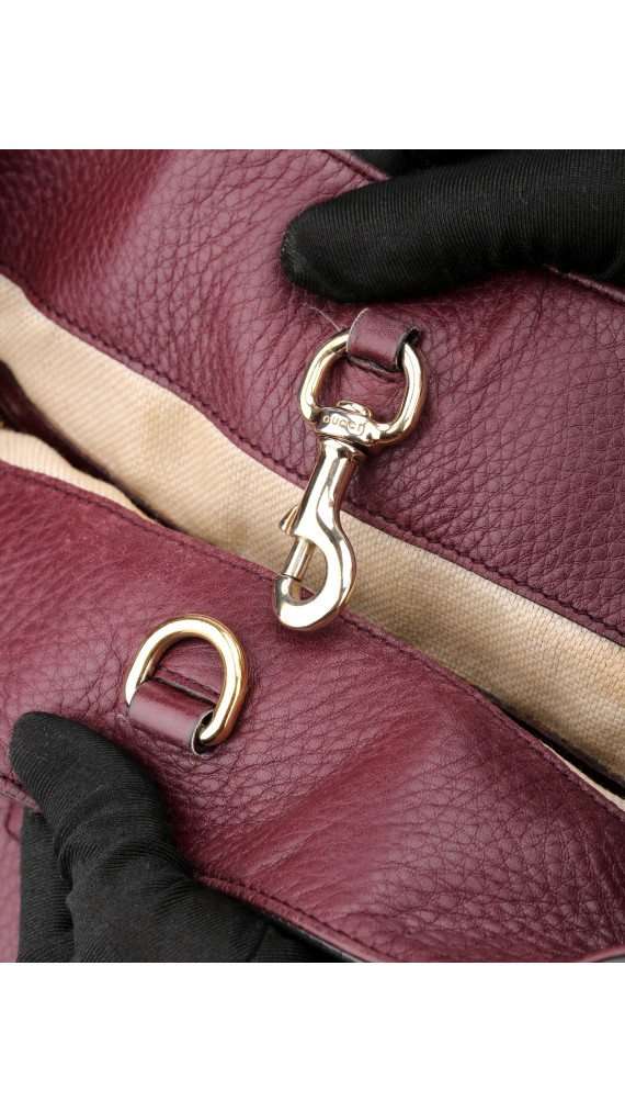 Gucci Soho Chain Tote Bag i Burgunder Skinn