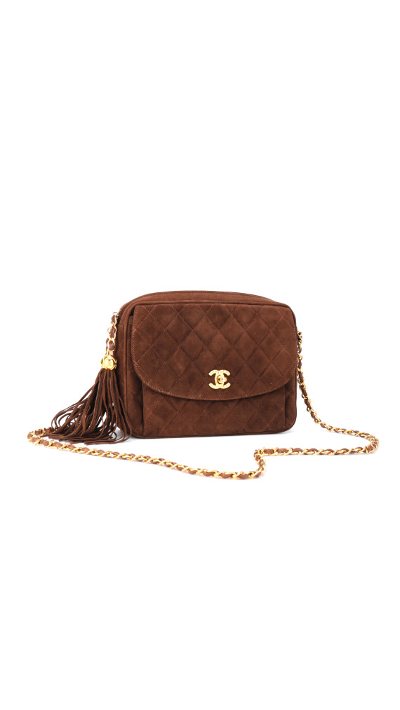 Vintage Chanel Camera Bag Brown Semsket Skinn