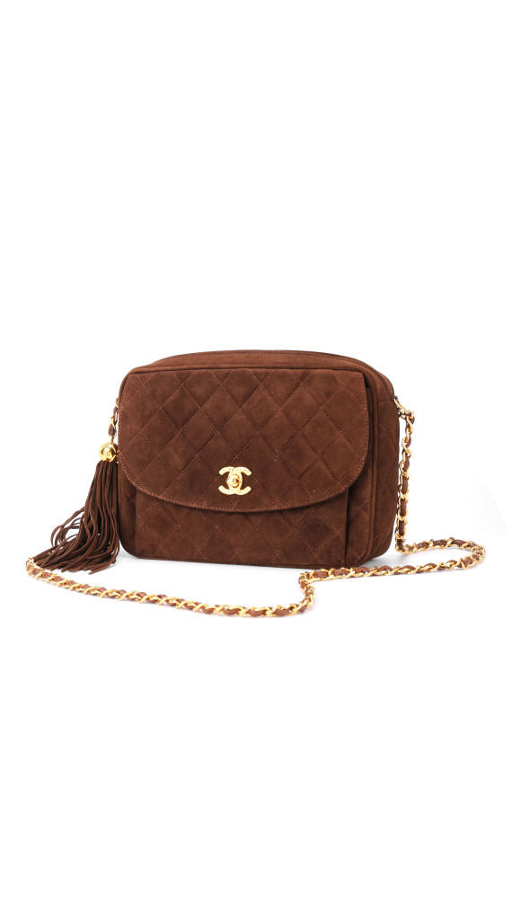 Vintage Chanel Camera Bag Brown Semsket Skinn