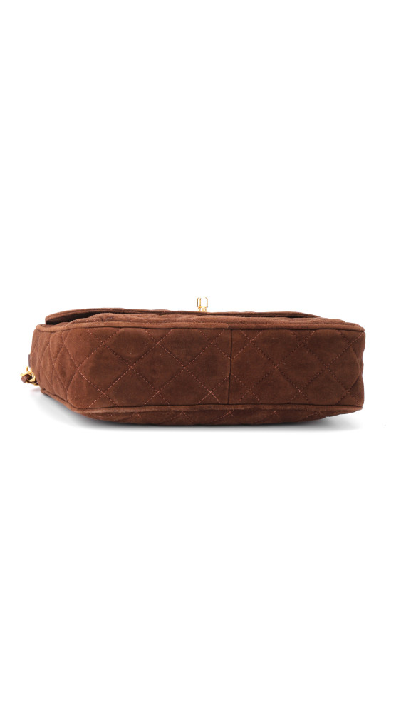 Vintage Chanel Camera Bag Brown Semsket Skinn