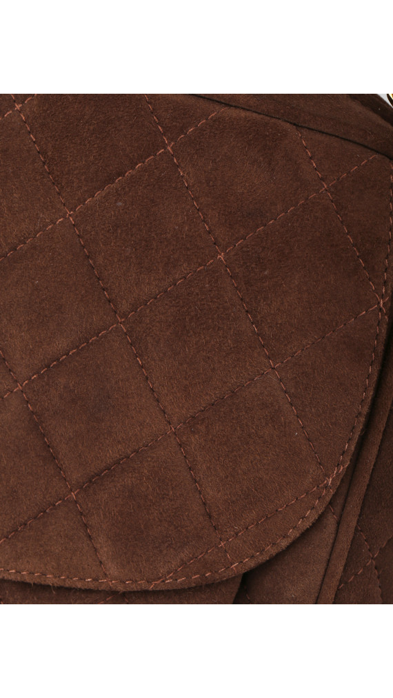 Vintage Chanel Camera Bag Brown Semsket Skinn