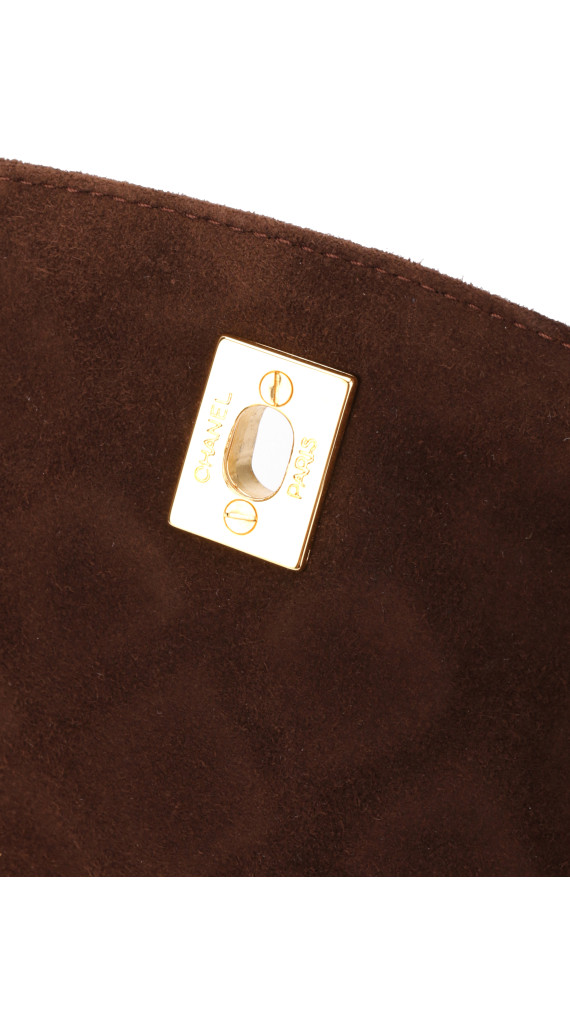 Vintage Chanel Camera Bag Brown Semsket Skinn