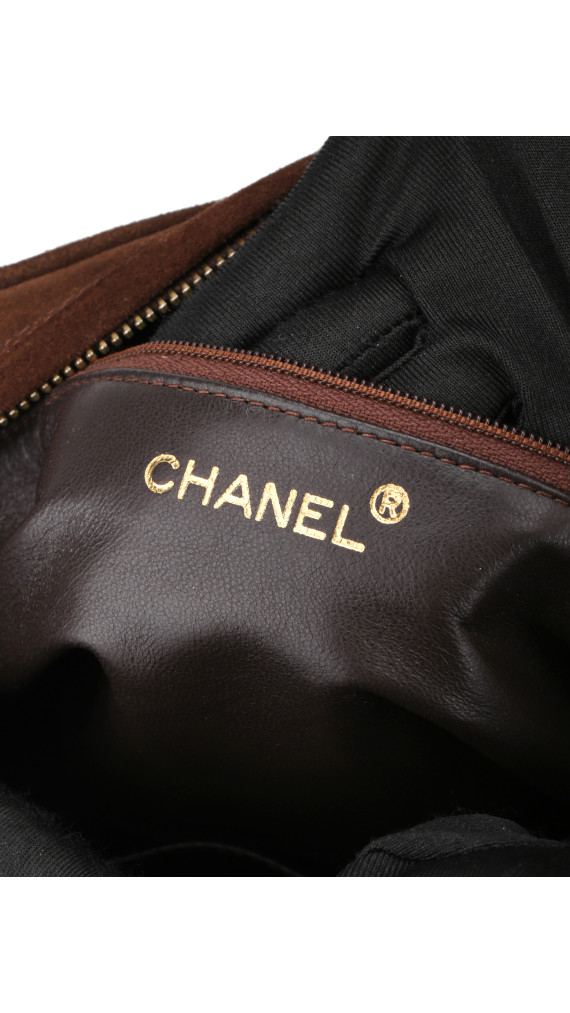 Vintage Chanel Camera Bag Brown Semsket Skinn