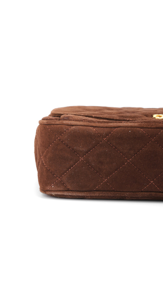 Vintage Chanel Camera Bag Brown Semsket Skinn