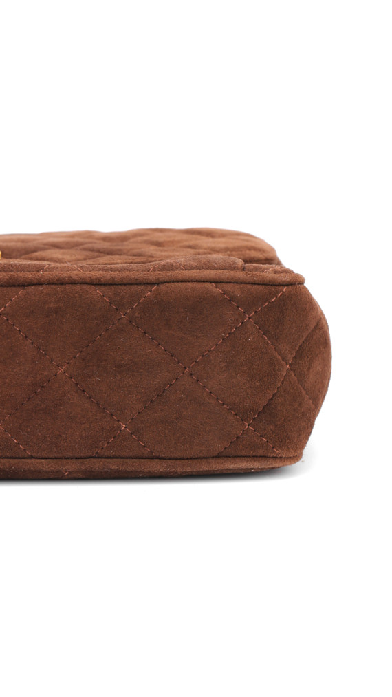 Vintage Chanel Camera Bag Brown Semsket Skinn