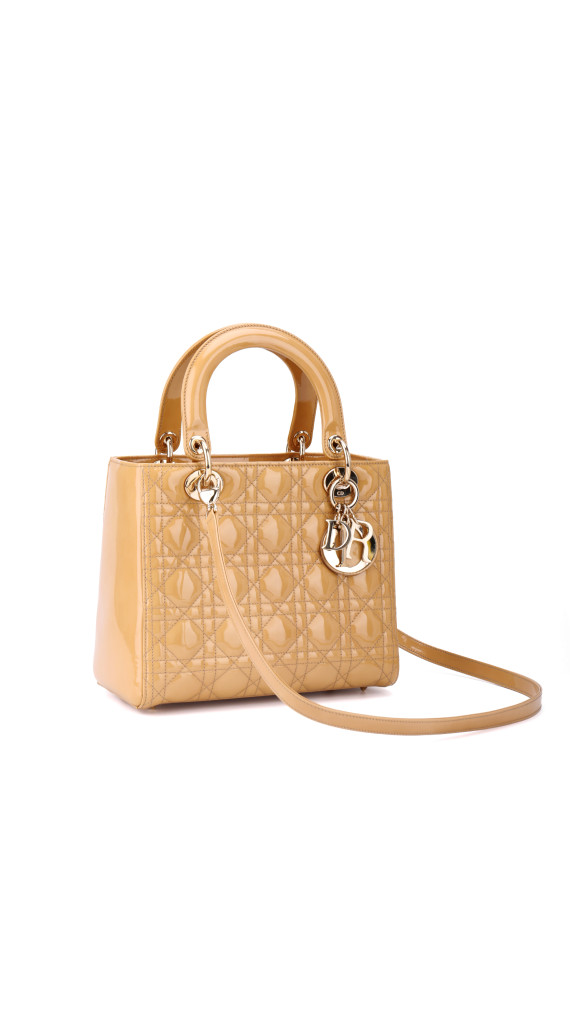 Christian Dior Lady Dior i Beige Patent Leather