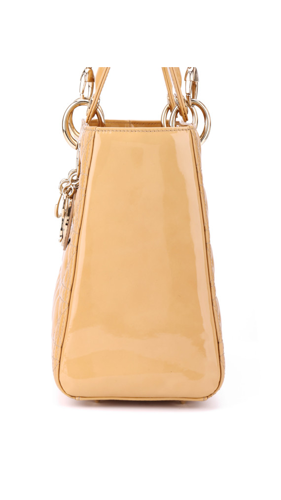Christian Dior Lady Dior i Beige Patent Leather