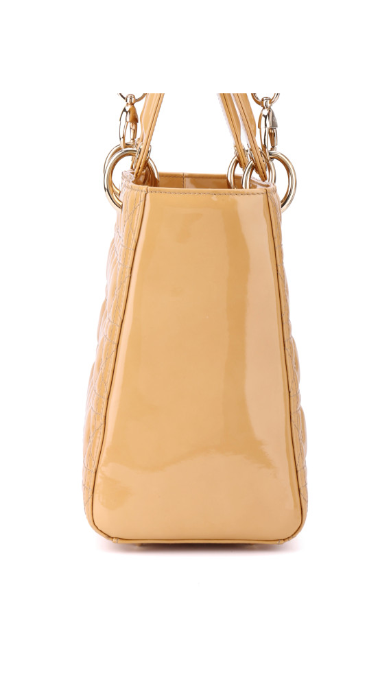 Christian Dior Lady Dior i Beige Patent Leather