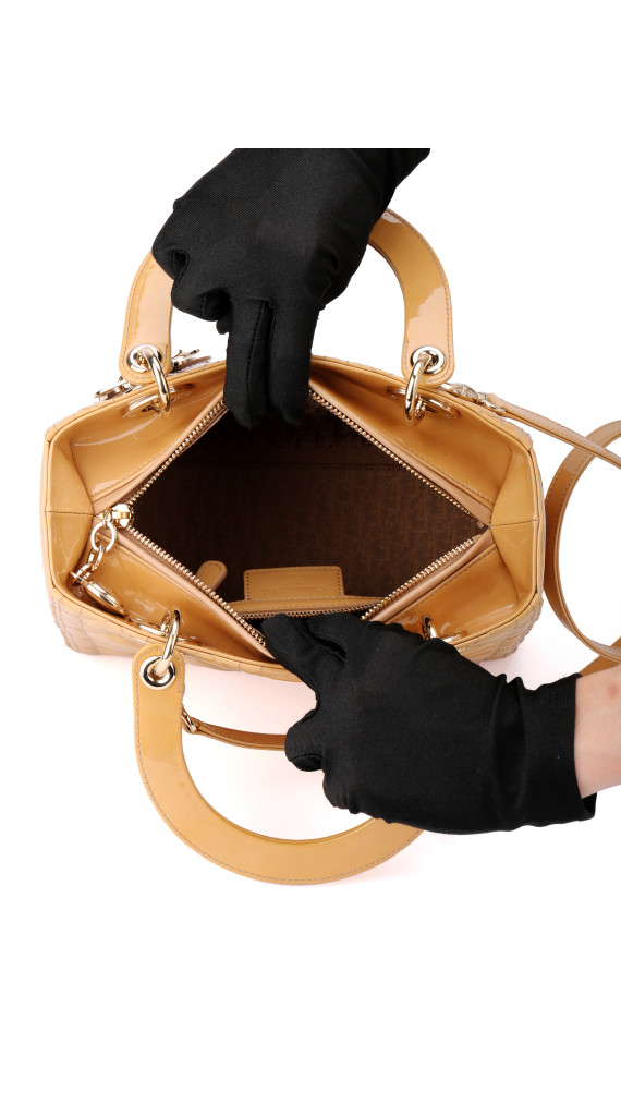 Christian Dior Lady Dior i Beige Patent Leather