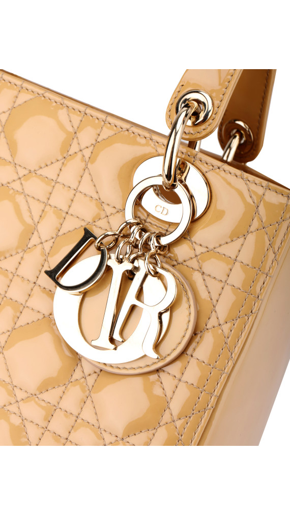 Christian Dior Lady Dior i Beige Patent Leather