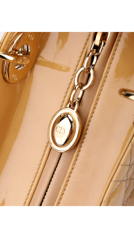 Christian Dior Lady Dior i Beige Patent Leather