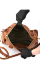 Prada Vitello Daino Front Zip Tote Shoulder Bag Cognac