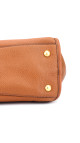 Prada Vitello Daino Front Zip Tote Shoulder Bag Cognac