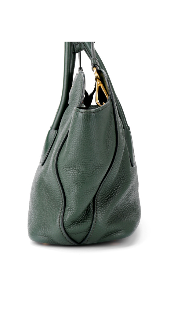 Prada Vitello Daino Tote Shoulder Bag Green