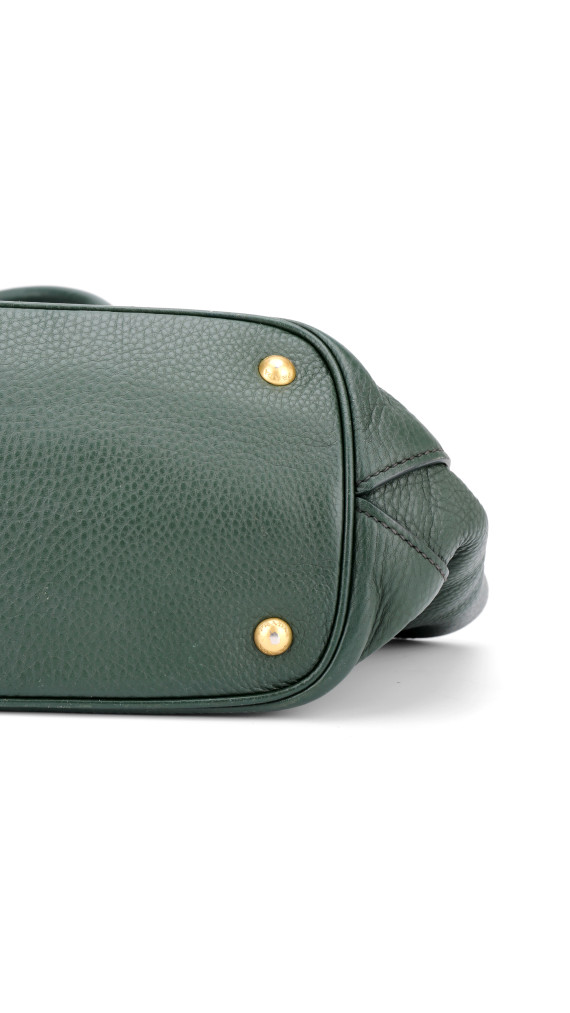 Prada Vitello Daino Tote Shoulder Bag Green