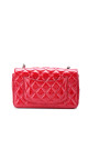 Chanel Classic Mini Single Flap Bag Dark Red i Patent Leather
