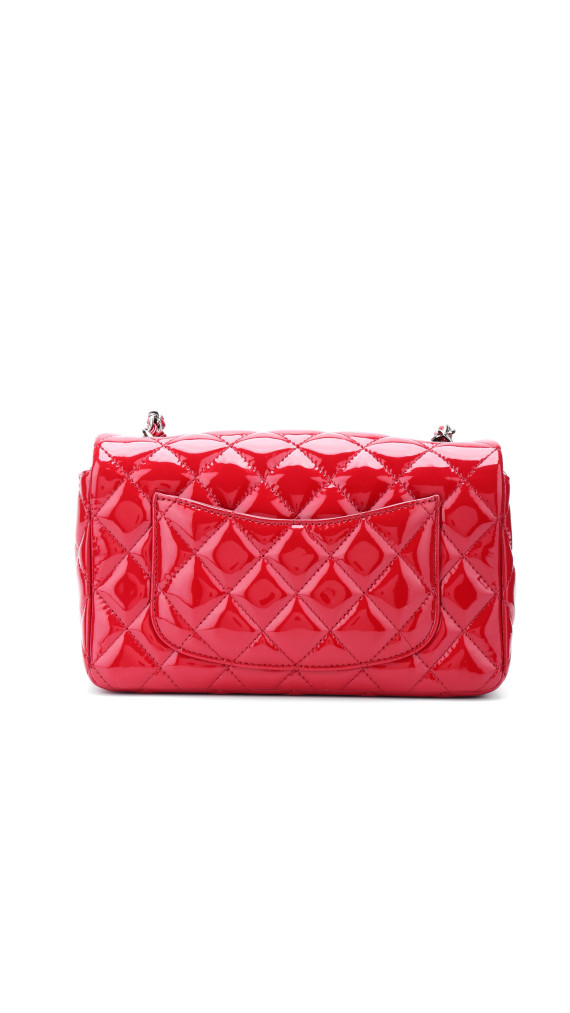 Chanel Classic Mini Single Flap Bag Dark Red i Patent Leather