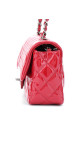 Chanel Classic Mini Single Flap Bag Dark Red i Patent Leather