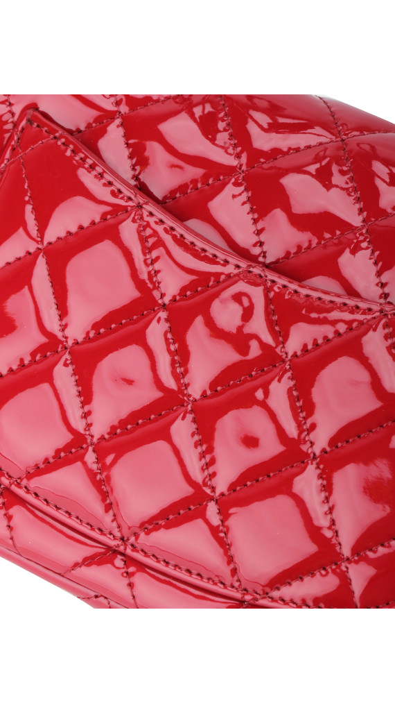 Chanel Classic Mini Single Flap Bag Dark Red i Patent Leather