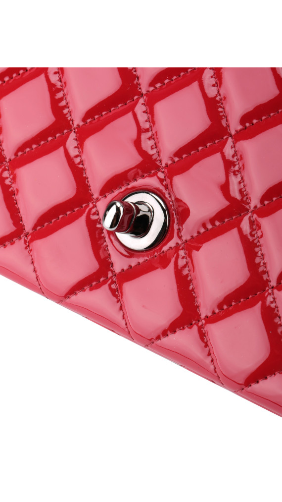 Chanel Classic Mini Single Flap Bag Dark Red i Patent Leather
