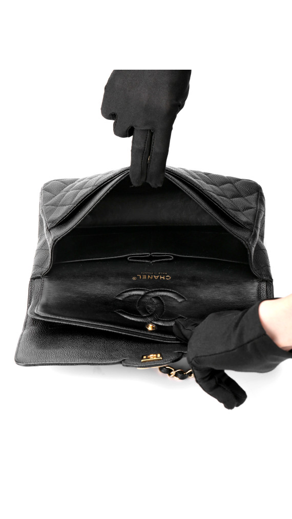 Chanel Classic Double Flap Medium Shoulder Bag i Black Caviar