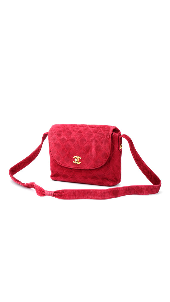 Chanel Single Flap Shoulder Bag Red Suede