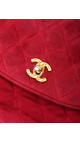 Chanel Single Flap Shoulder Bag Red Suede