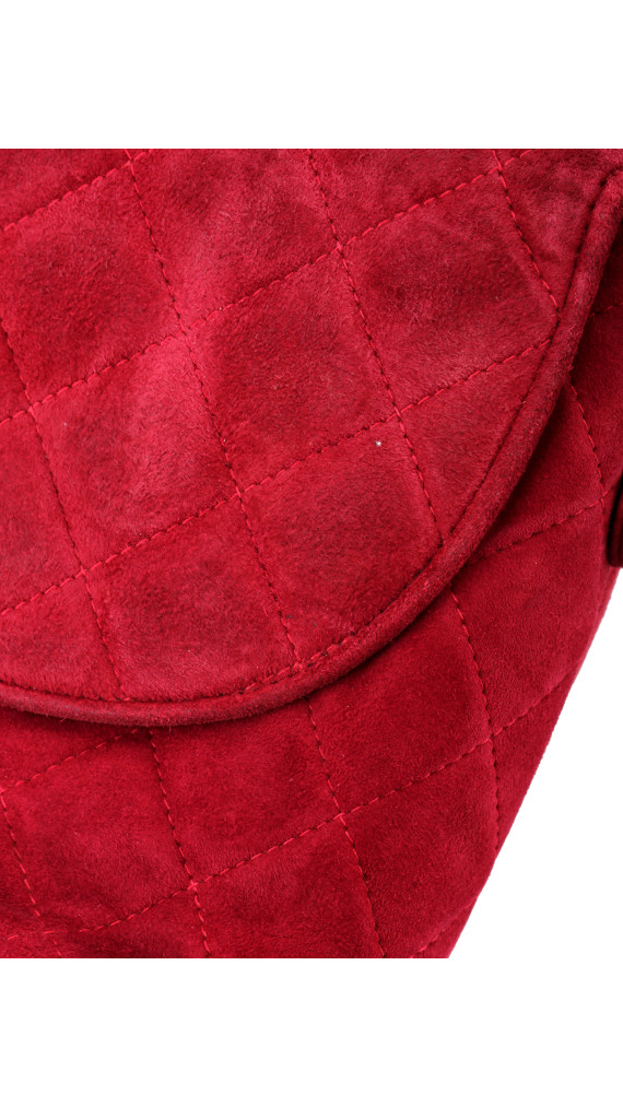 Chanel Single Flap Shoulder Bag Red Suede