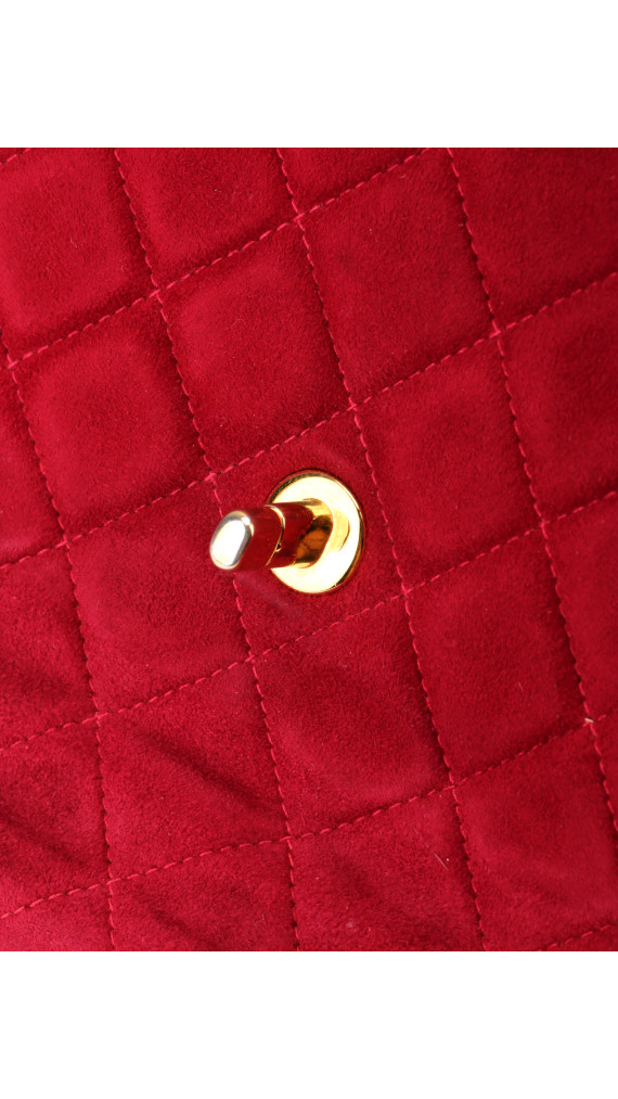 Chanel Single Flap Shoulder Bag Red Suede