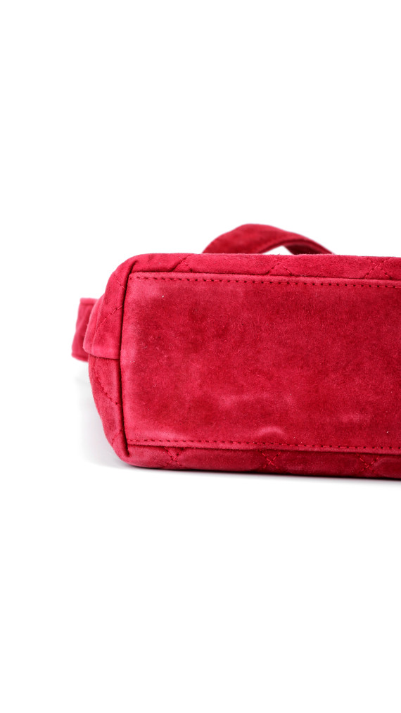 Chanel Single Flap Shoulder Bag Red Suede