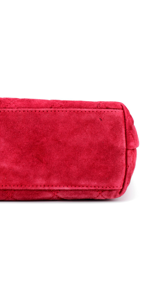 Chanel Single Flap Shoulder Bag Red Suede