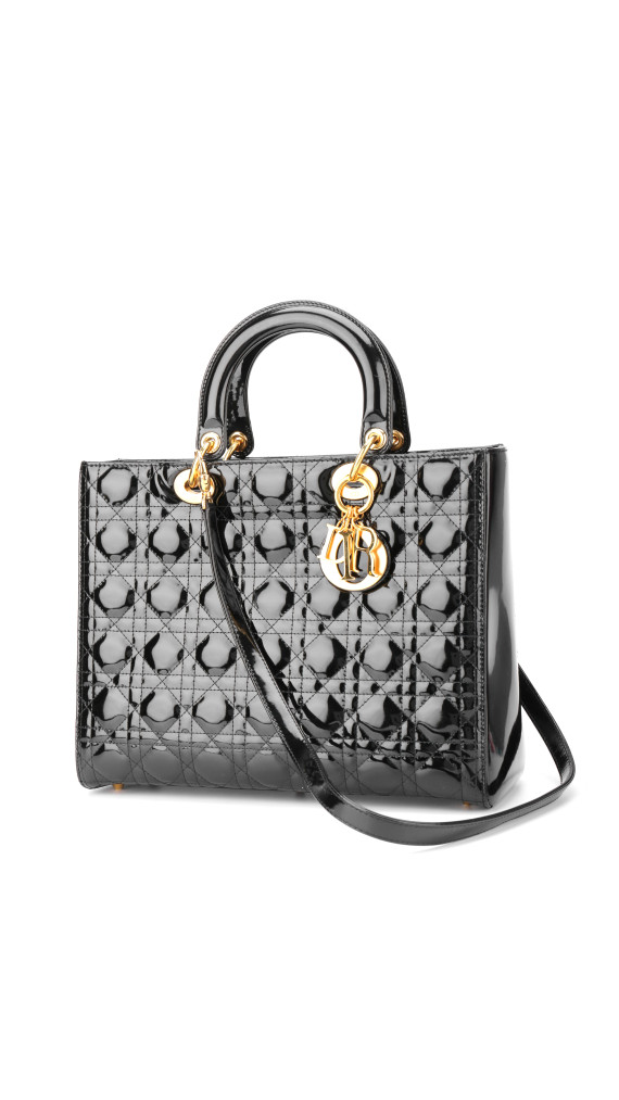 Christian Dior Lady Dior Black Patent Leather
