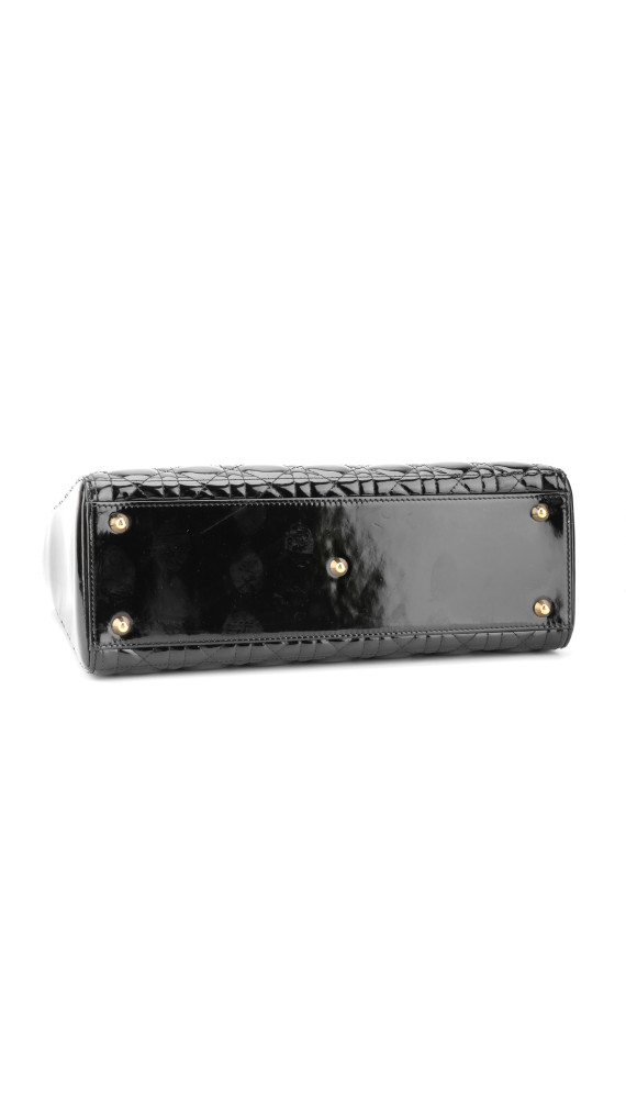 Christian Dior Lady Dior Black Patent Leather