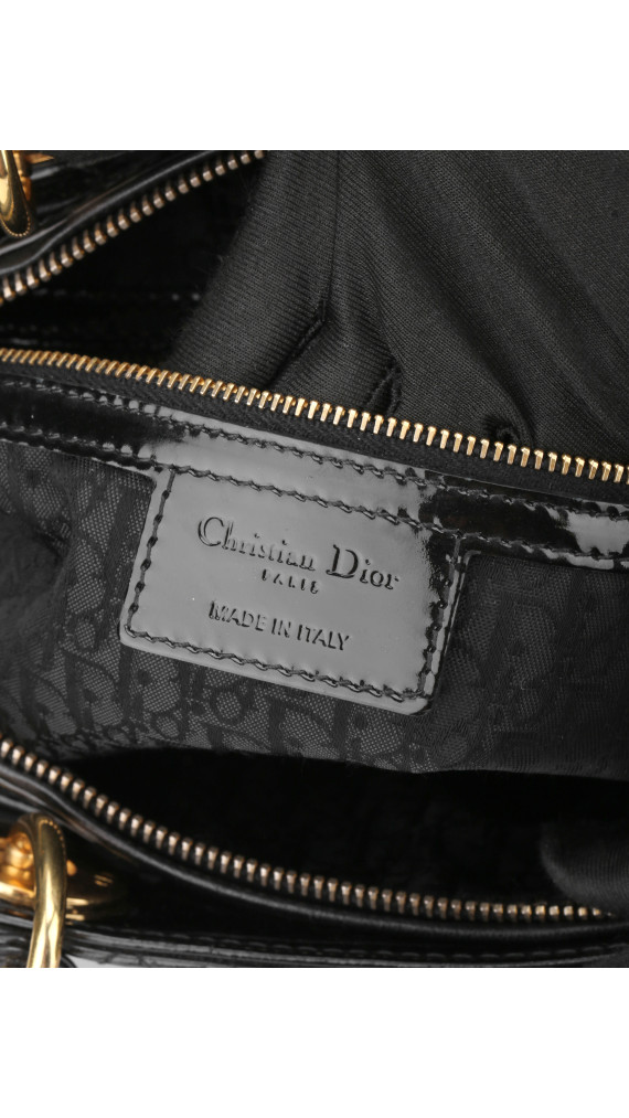 Christian Dior Lady Dior Black Patent Leather