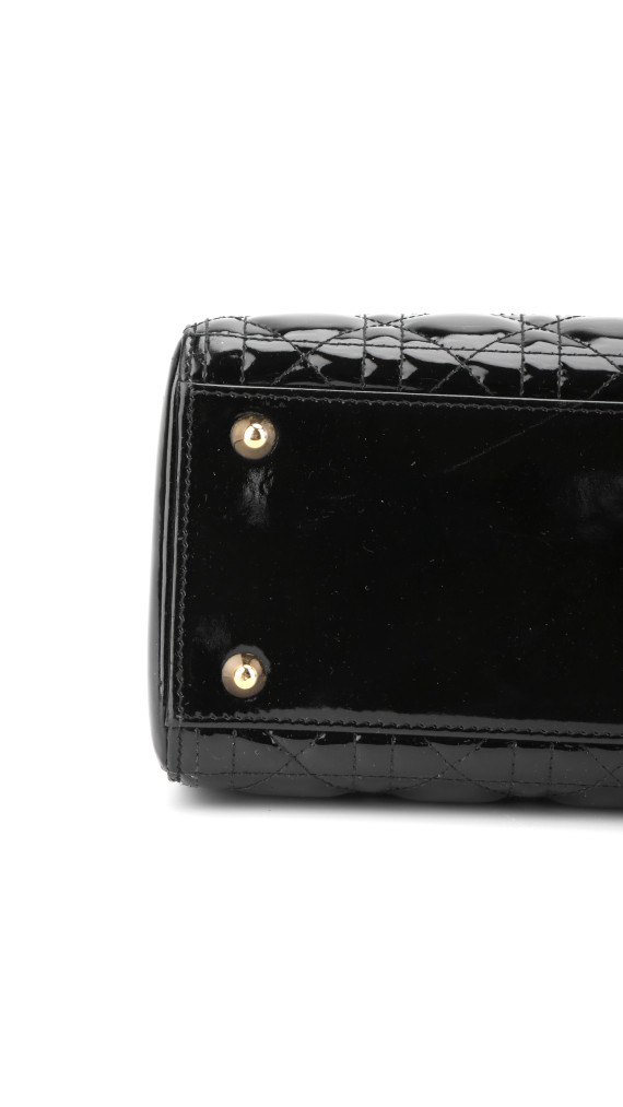 Christian Dior Lady Dior Black Patent Leather