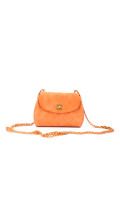 Chanel Single Flap Bag Orange Suede