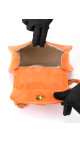 Chanel Single Flap Bag Orange Suede