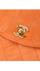 Chanel Single Flap Bag Orange Suede