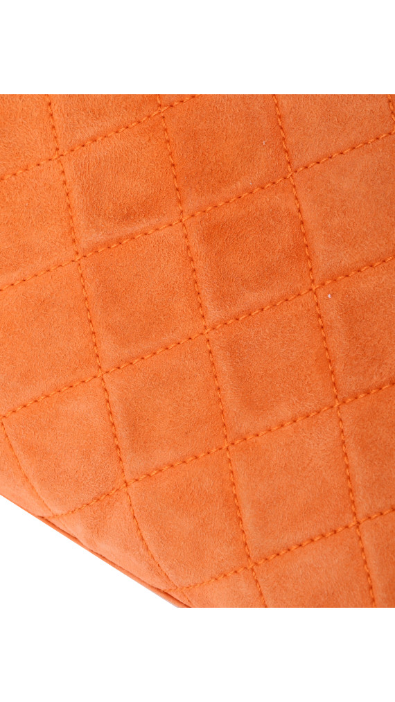 Chanel Single Flap Bag Orange Suede