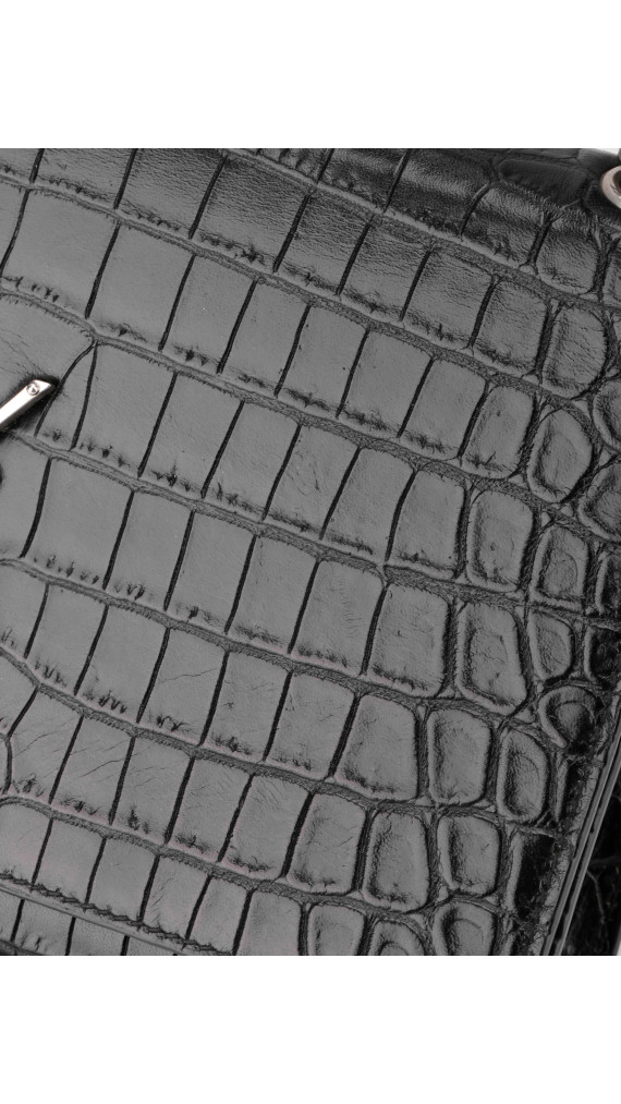 Saint Laurent Kate Tassel Bag Black Croc Embossed Leather
